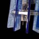 Veca wall lights blue glass chrome structure space age, 1960s