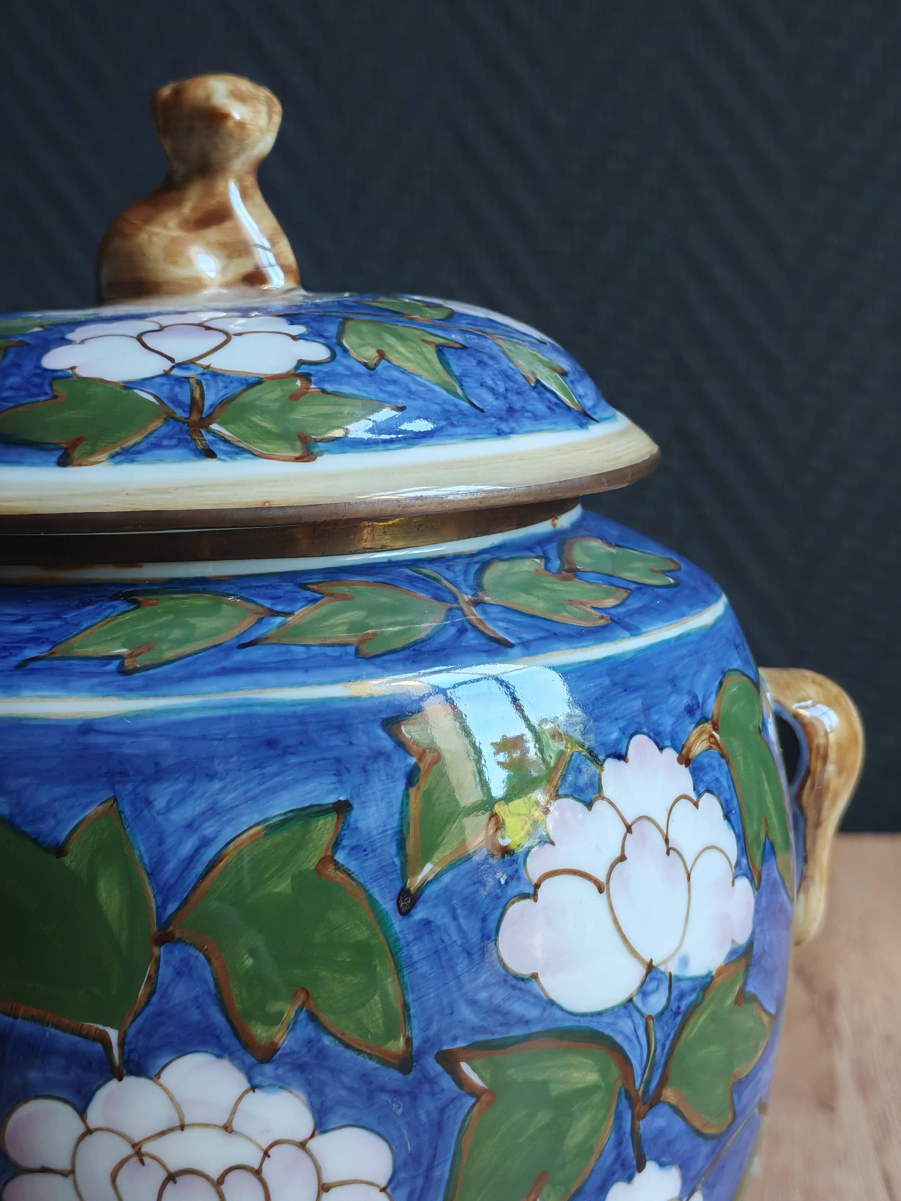Mélarti Porcelain Vase with Lid - Hand-Painted Covered Pot