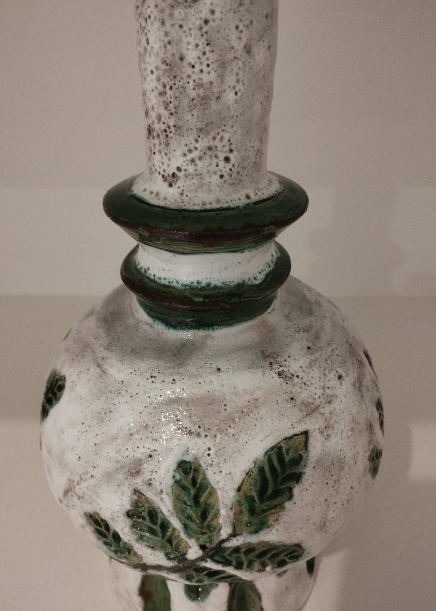 Lamp base with incised decoration