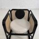 Cubic armchair in black rattan and canework