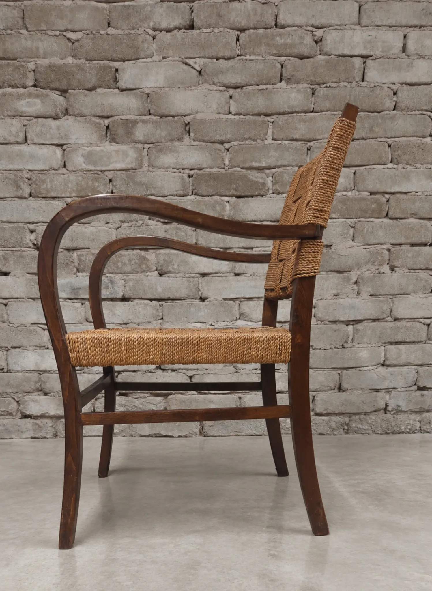 Fauteuil cordage style Erich Dieckmann