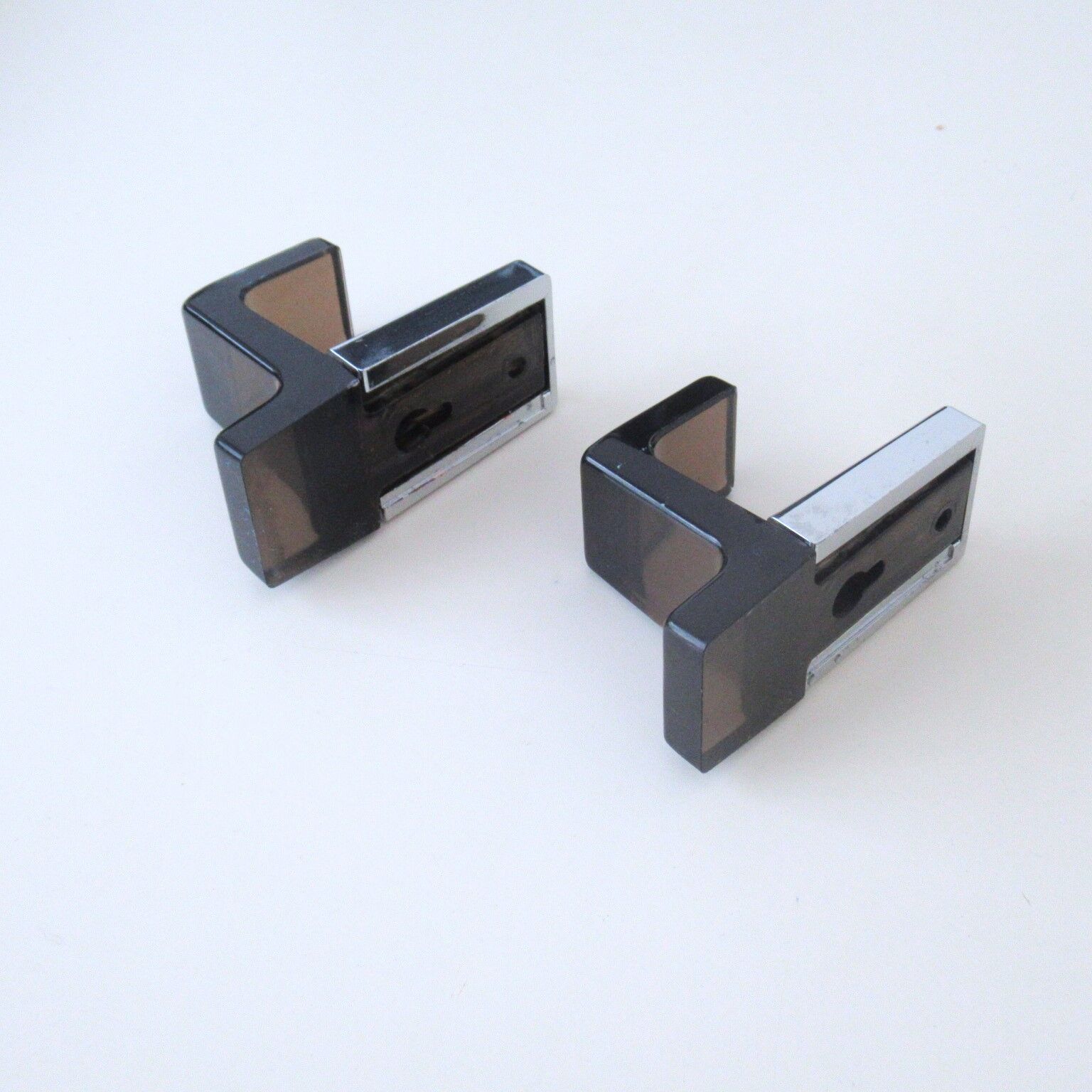 Pair of plexiglass hooks 70s/80s