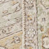 5x9 Light Green & Beige Madallion Corners Vintage Rug, 166x268Cm
