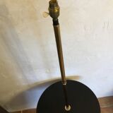 Lampadaire guéridon en laiton doré et bois en tecks design 70