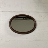 Oval wooden mirror