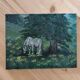 Painting of a horse on vintage old canvas
