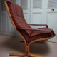 Fauteuil en cuir par Ingmar Relling pour Westnofa, Norvège, années 1970