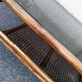 Bamboo coffee table canage and smoked glass