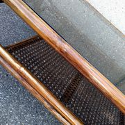 Bamboo coffee table canage and smoked glass