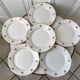 set of 6 flat plates Digoin Sarreguemines small flowers 50s
