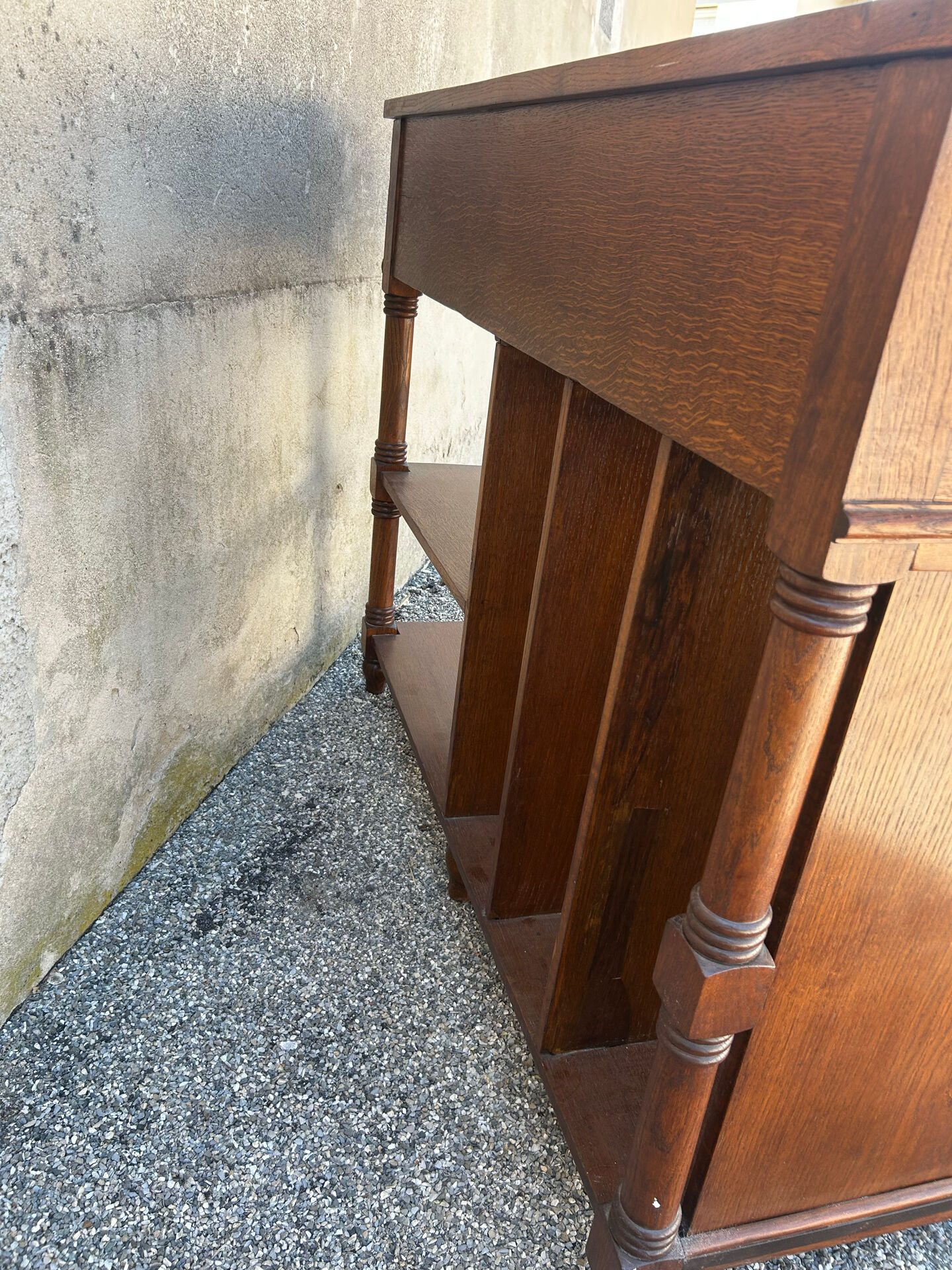 Ancien meuble de classement de banque en chêne – Mobilier de métier