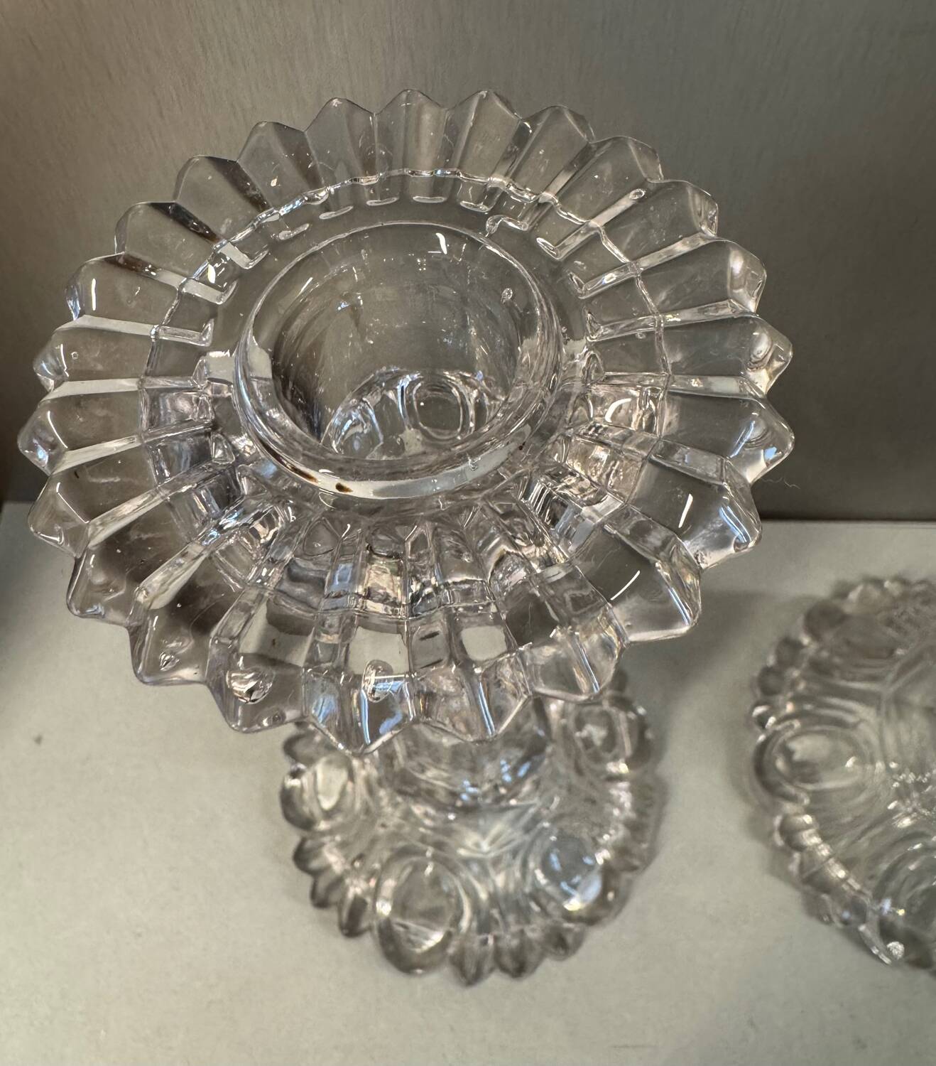 Pair of cut glass candlesticks – Napoleon III period