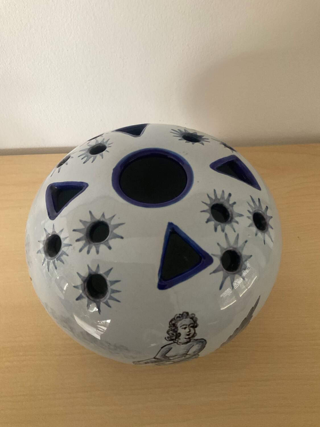 Vintage Nevers earthenware flower vase