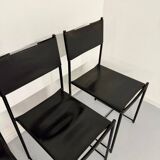 6 chaises en cuir « 101 » design italien Belotti Alias 1980 vintage