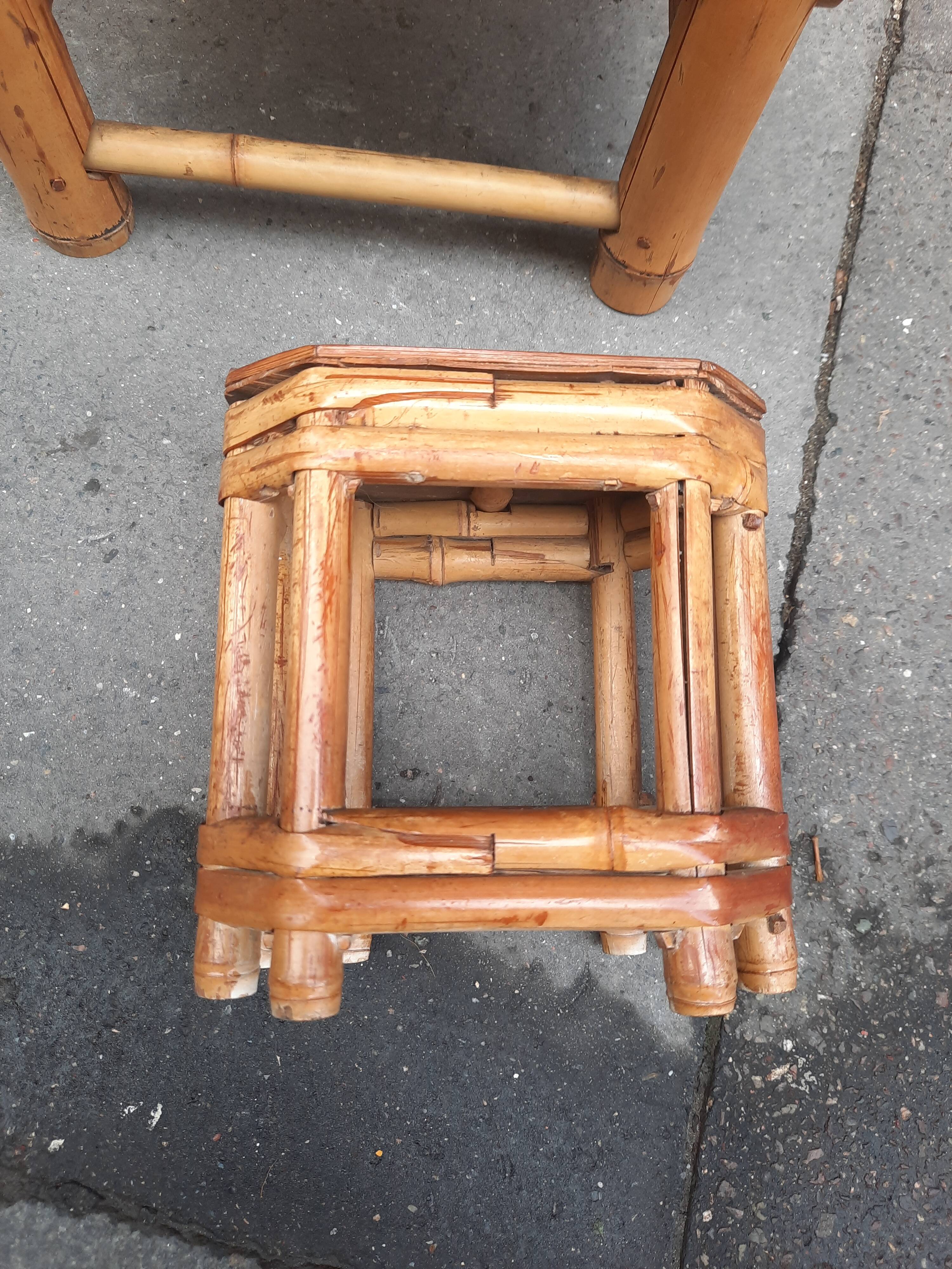 Set of two bamboo plant holders