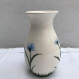 Ancient Vase CYPRUS Ceramics White Drawing Vintage Flowers
