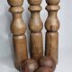 Ancien jeu de quilles grande taille en bois tourné, 52 cm