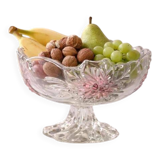 Footed glass fruit bowl
