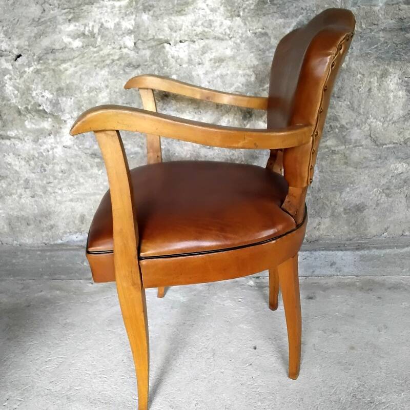 Pair of bridge armchairs with flower backs