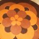 Vintage round rug with flower design