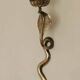 Pair of Neo-Egyptian Style Engraved Brass Wall Sconces Featuring Cobras