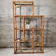 Bookcase, vintage bamboo shelf.