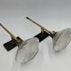 Pair of brass and glass wall lamps