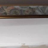 Antique Octagonal Mirror 45x35 with Floral Decor from the 80s Vintage
