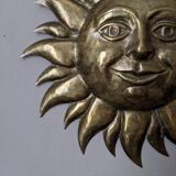 Vintage brass wall sun, handcrafted, alternative decor