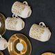 9 Moka Coffee Cups + Saucers Arabia Finland Mira Design Esteri Tomula
