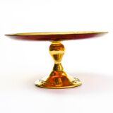 Service 6 glasses and murano dish red ruby gold vintage gold ⋆ Brocante Chic