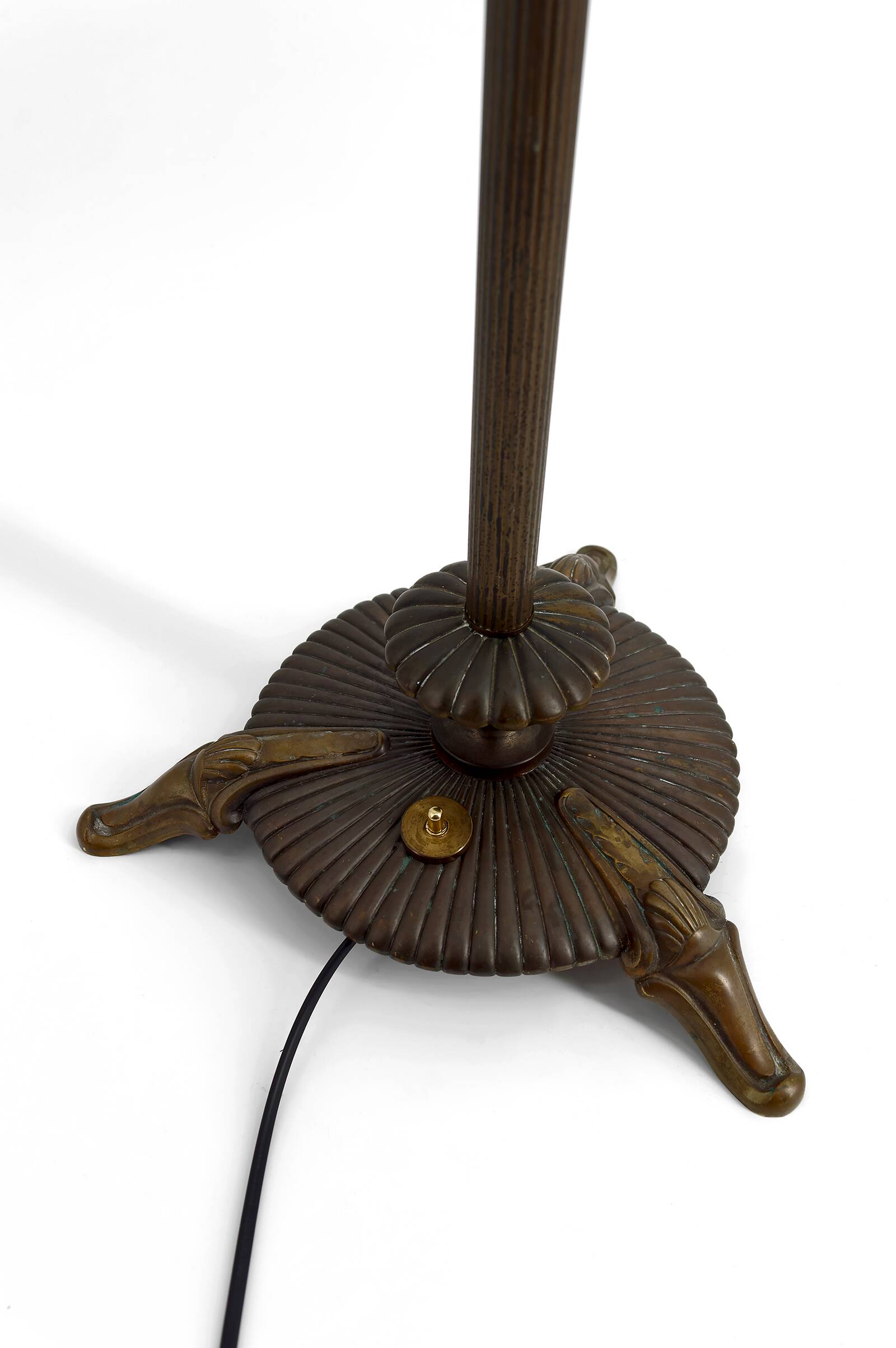 Art Deco reading lamp in bronze and stained glass – Circa 1920