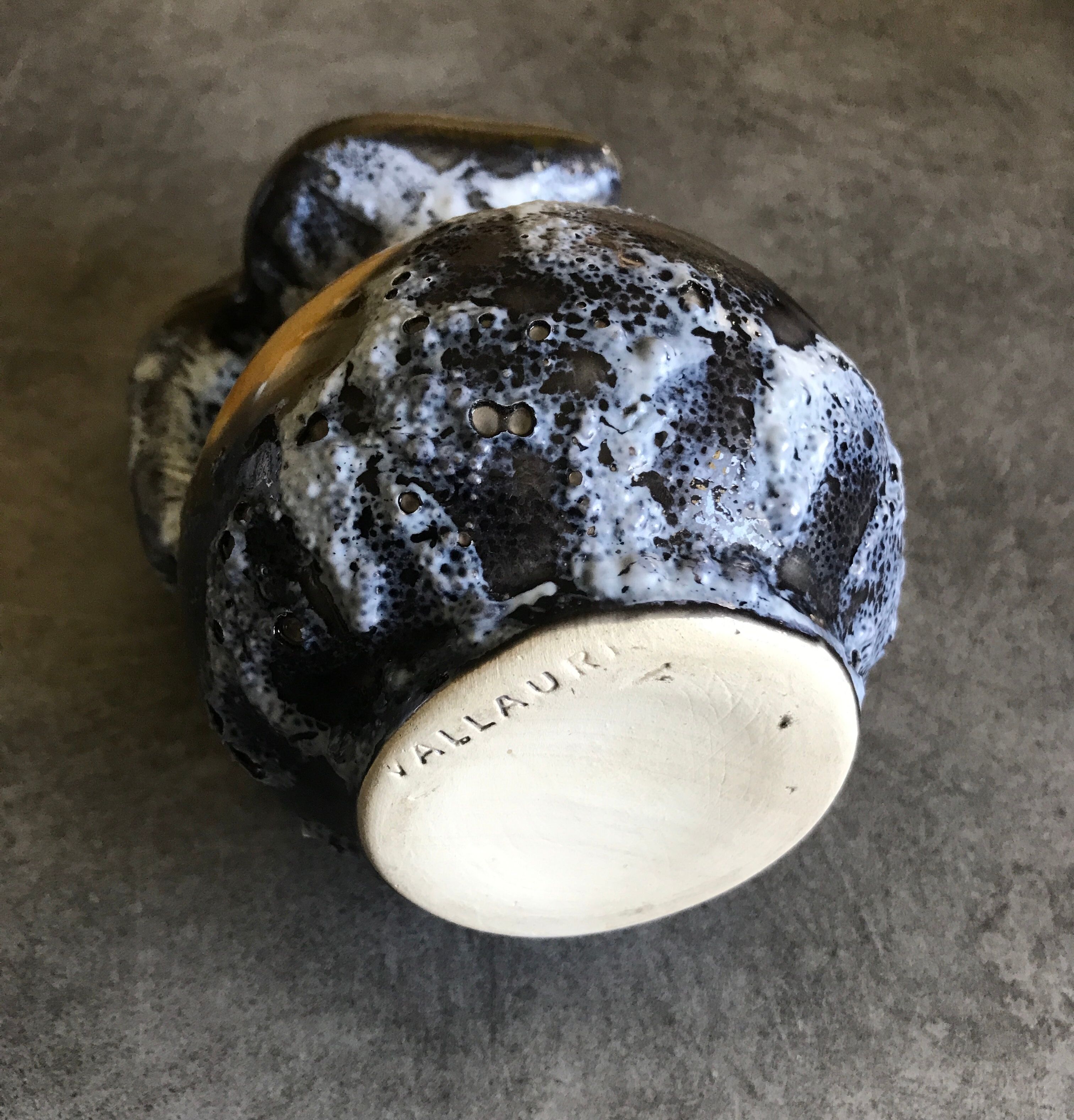 Ceramic pitcher fat lava from vallauris 14.5 cm