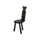 Authentic Spanish Brutalist Chair Tripod Cat Shape Solid Wood