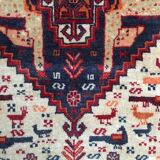 Handmade old Persian ghashghai carpet - 77x79 cm