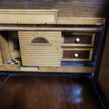 Empire bureau of polished mahogany with inlaid wood, 1840s
