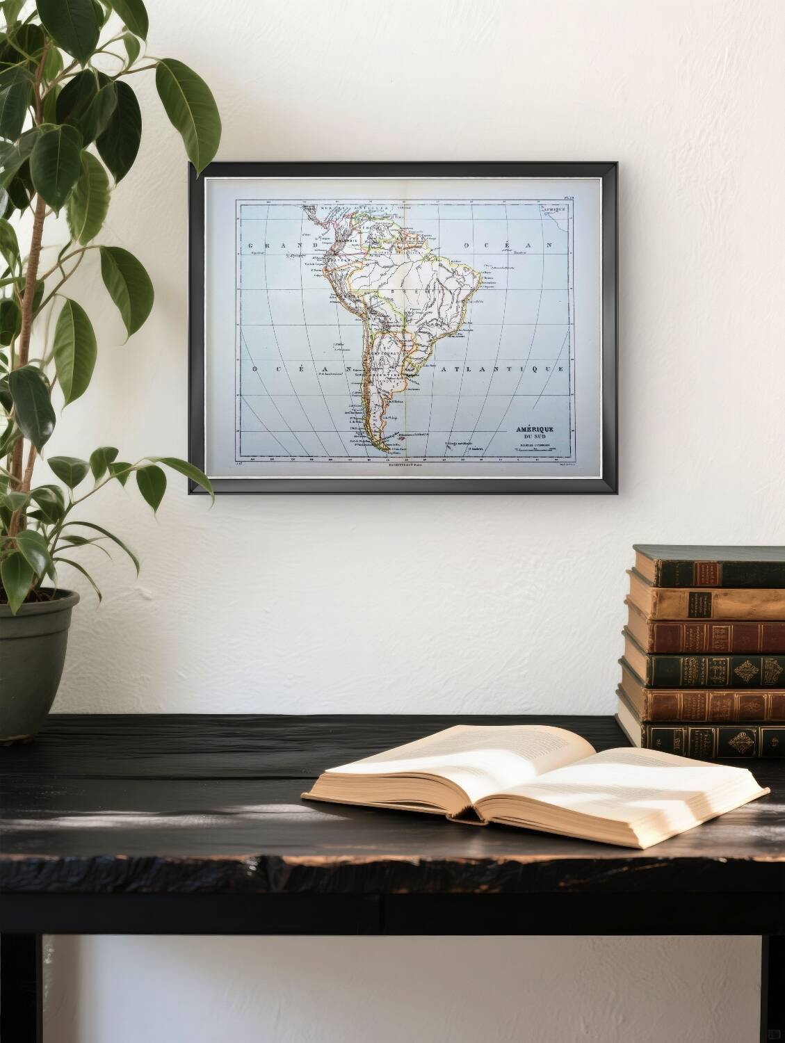 South America, vintage map, 1887, Authentic