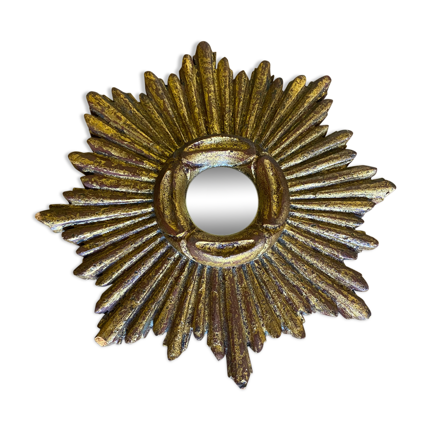 Sun mirror in wood 19cm