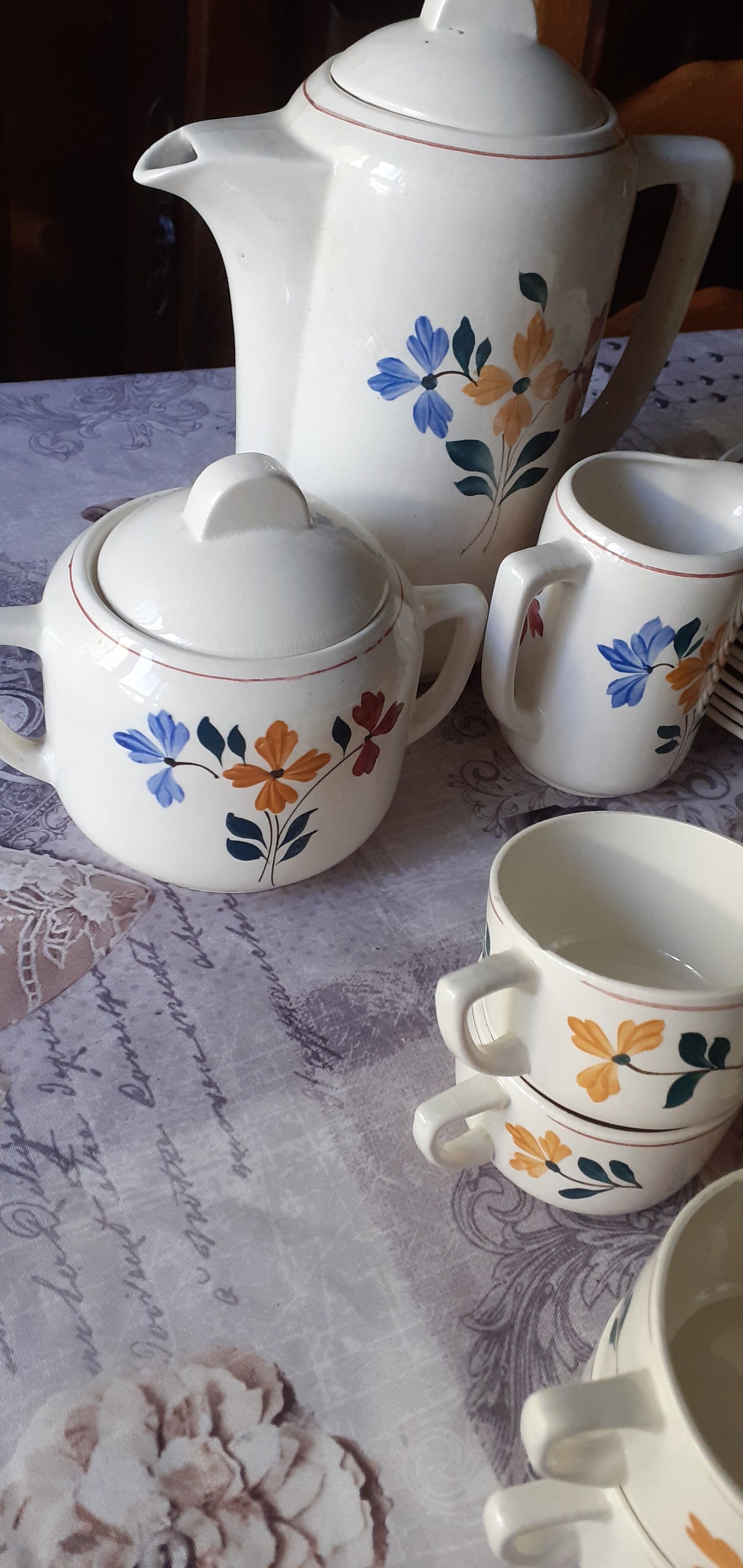 Service a café vintage année 60 en céramique , modéle céranoro st amand françe
