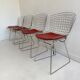 Lot de 4 chaises chromées par Bertoia pour Knoll, vers 1960