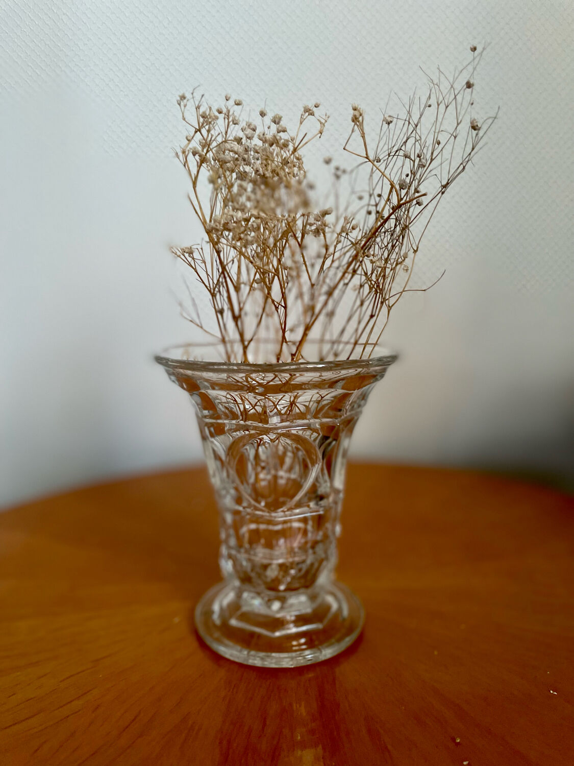 Vintage crystal glass vase 1960 1970