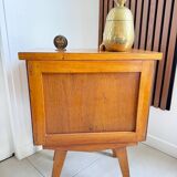 Vintage compass leg bedside table