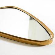 Heavy mid-century brass kidney-shaped wall mirror from Münchner Zierspiegel
