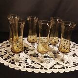 6 mini flûtes à champagne en verre soufflé