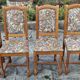 4 chaises en bois massif et tissus