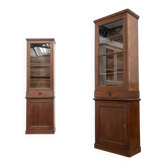 Pair of pharmacy display cabinets in oak – Late 19th century