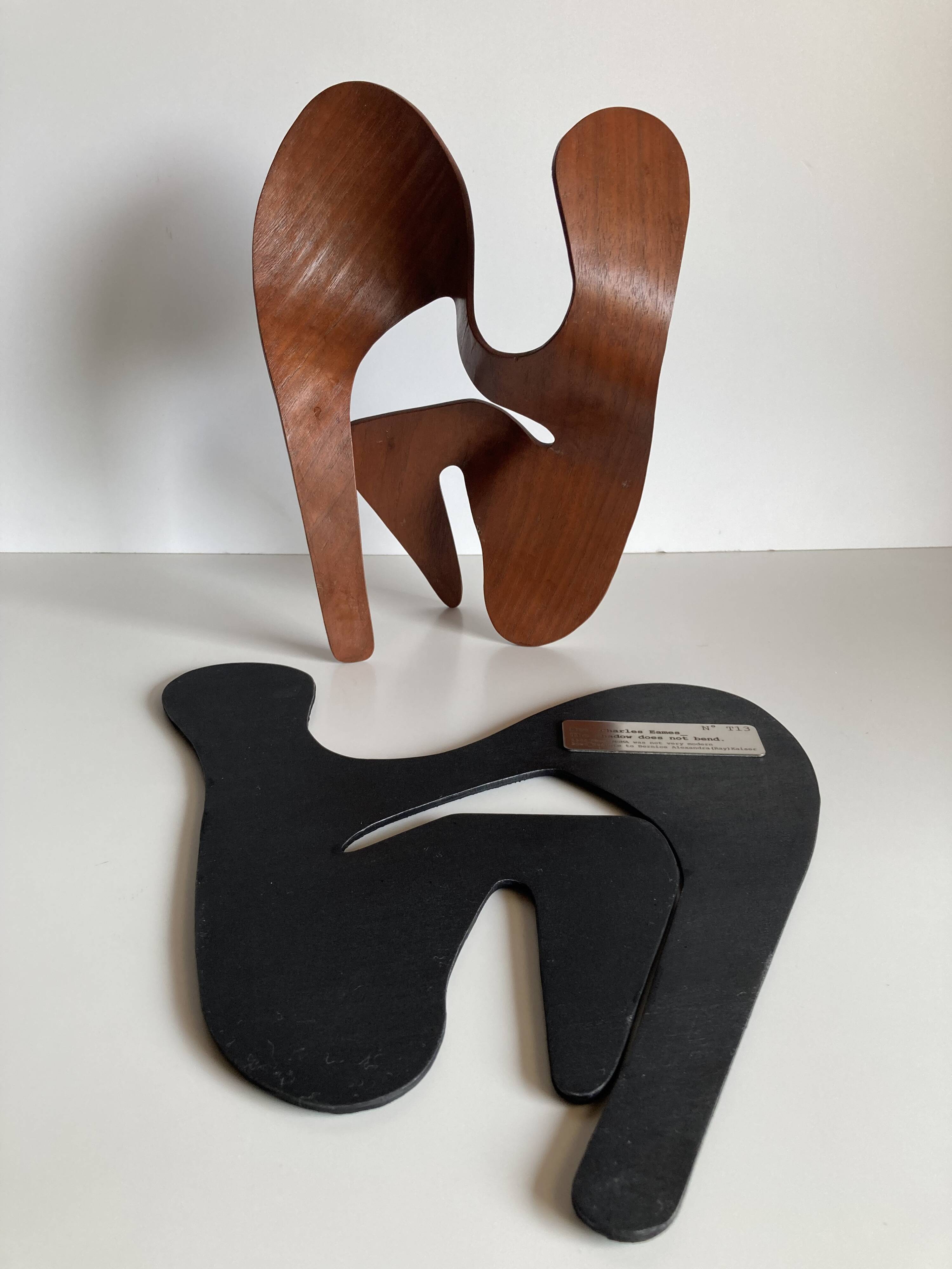 Mrs. Charles Eames_ The shadow does not bend, walnut plywood sculpture