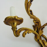 Pair of bronze sconces acanthus leaves with 3 fires Louis XV style