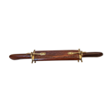 Vintage cutting service with knife and fork in wooden sheath
