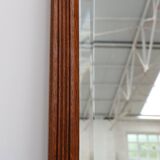 French art deco mirror with carved oak wooden frame, ca. 1930